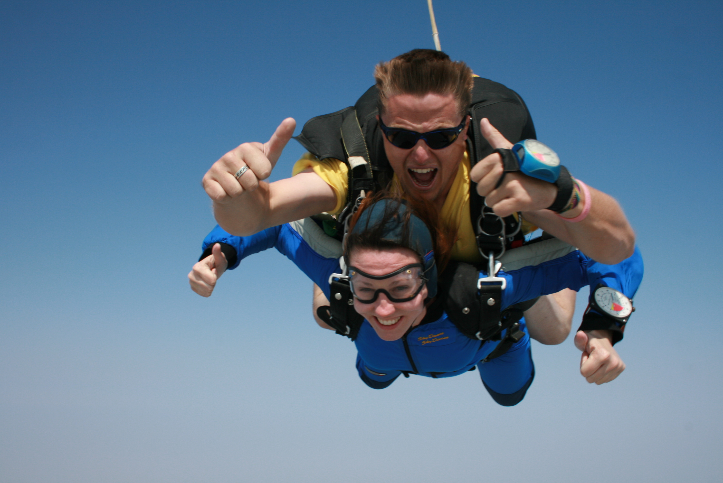 Tamara and Henry skydiving.